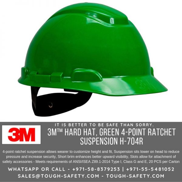 3M 704R Green 3M Safety Helmet