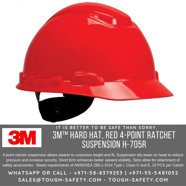 3M 705R Red 3M Safety Helmet