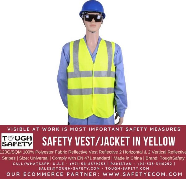 Hi Viz Safety Vest/Jacket - Yellow Color